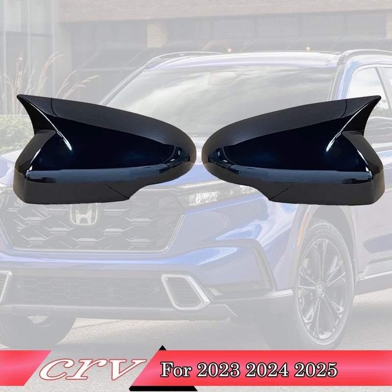 MUXEE Side Rear View Mirror Cover for Honda CRV 2023 2024 2025 2026 Bright Black Turn Signal Housing Cover Accessories(with Turn Signal housing Slot.) - Image 2